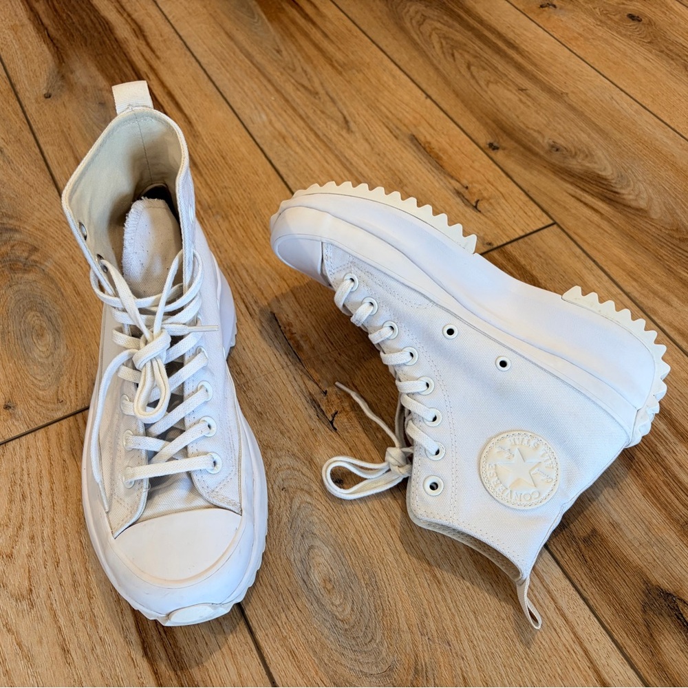 Converse White High-Top Run Star Hike Sneakers